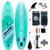 AKSPORT 10'6"32"6" Inflatable Stand Up Paddle Board with Premium Non-Slip Deck,Travel Backpack,Adjustable Paddle,Pump,Leash for Youth & Adult Ultra-Light Surfing SUP Boards Mint Green view 1