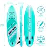 AKSPORT 10'6"32"6" Inflatable Stand Up Paddle Board with Premium Non-Slip Deck,Travel Backpack,Adjustable Paddle,Pump,Leash for Youth & Adult Ultra-Light Surfing SUP Boards Mint Green view 2