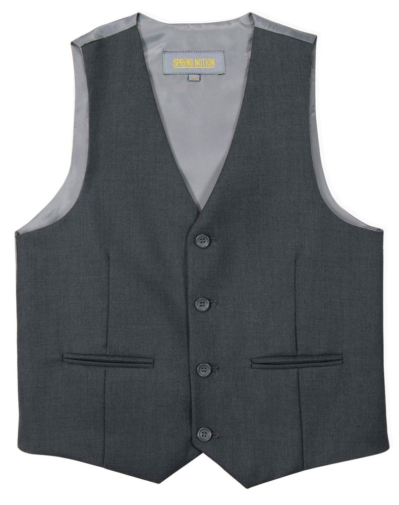 Spring Notion Boys' Suit Vest Waistcoat 6 Charcoal-C