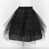 Freebily Kids Girls 3 Layers Net Petticoat Underskirt Crinoline Slip for Flower Girls Dress Wedding Birthday Mini Skirt Black One Size view 3