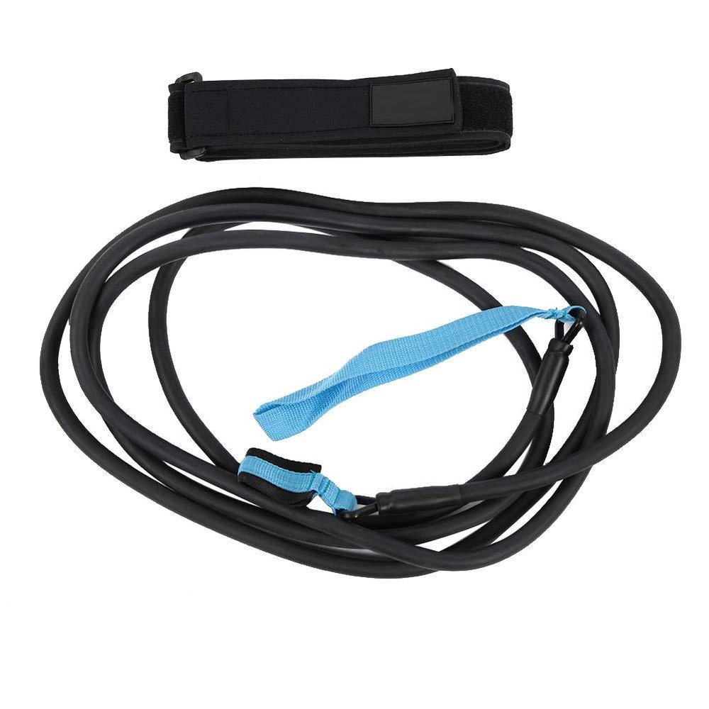 Swim Training Belt, Keenso 4m Swim Belt Swimming Exerciser Traction Leash Rope Pool Accessories(4MM*12MM*4M)