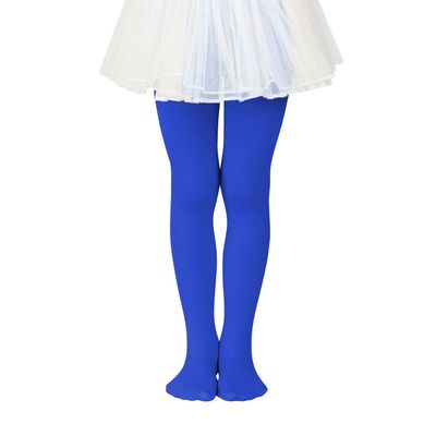 Zando Royal Blue Tights for Girls Toddler 2T-3T - Ultra Soft Royal Blue Leggings Elastic Ballet Footed Halloween Tight Girl for Daily School Christmas 1-3 Years