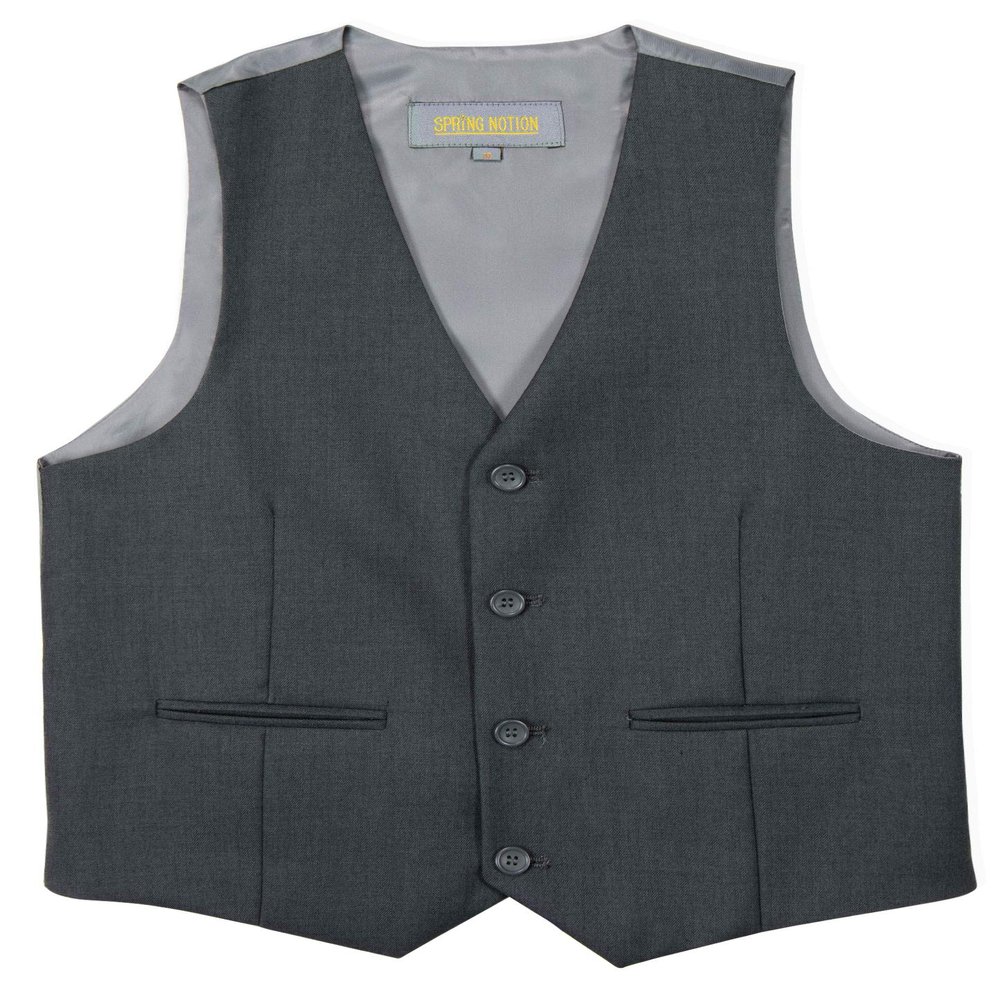 Spring Notion Boys' Suit Vest Waistcoat 8 Charcoal-C