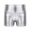 Kaerm Big Girls Metallic High Waisted Booty Shorts for Dance/Gymnastics/Sports/Party Hot Pants Silver 6 view 1