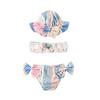 3Pcs/Set Newborn Baby Girls Swimsuit Bowknot Crop Top Shorts Hat Swimwear Bikini Bathing Suit Set 0-24M (Blue, 0-6M) view 1