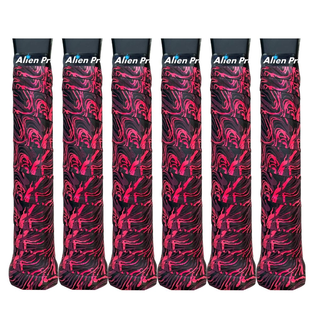 ALIEN PROS Tennis Racket Grip Tape (6 Grips) Tac Moisture Feel Tennis Grip Tennis Overgrip Grip Tape Tennis Racket Wrap Your Racquet for High Performance (6 Grips, Fire)