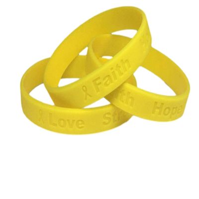 25 Yellow Silicone Awareness Bracelets - Medical Grade Silicone - Latex and Toxin Free - 25 Bracelets - Support suicide prevention, bladder cancer, spina bifida, endometriosis, Troop Military Support