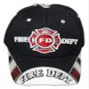 Trade Winds Fire Department Dept Emblem Scripture Shadow Black Embroidered Cap CAP652 Hat view 3
