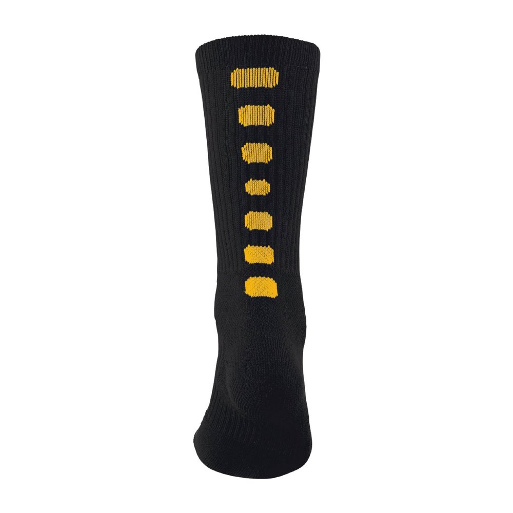 Augusta Sportswear Color Block Crew Socks, Black/Gold, XL