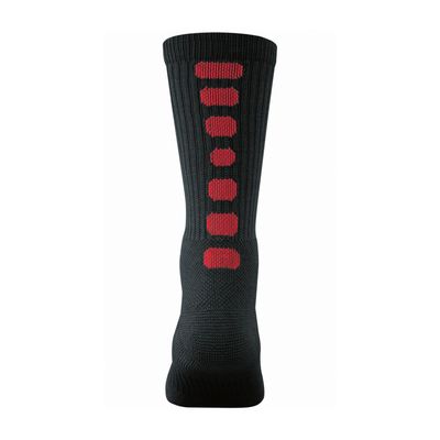Augusta Sportswear Color Block Crew Socks, Black/Red, XL