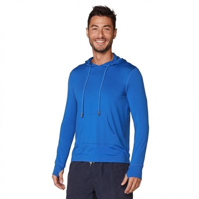 INGEAR Mens UPF 50+ Sun Hoodie  Lightweight UV Protection Shirt with Pocket, Quick-Dry SPF Rashguard for Fishing, Running, Hiking & Swimming (Royal Blue, Small)