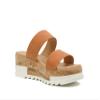 Soda Poppin ~ Slip On Cork Platform Wedge Sandals with 2 Straps on Top (6.5, Peach) view 2