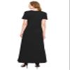 ALWAYS Women's V Neck Maxi Dress - Summer Casual Short Sleeve Loose Swing Plain Button Dress Black XL view 4
