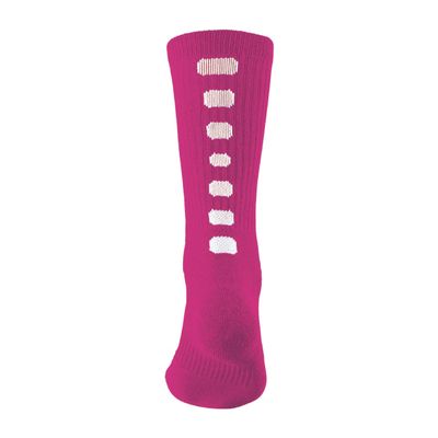 Augusta Sportswear Color Block Crew Socks, Power Pink/White, M