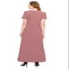 ALWAYS Women's V Neck Maxi Dress - Summer Casual Short Sleeve Loose Swing Plain Button Dress Mauve 2 XL view 4