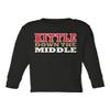 Baku Apparel San Francisco Down The Middle Kittle Little Kids Girls Boys Long Sleeve Toddler T-Shirt (Black, 4T) view 1