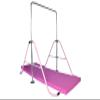 Athletic Bar Monkey Bar Horizontal Bars Children Junior Training Play Height Adjustable Folding Balance Bar Pink with 6' x 2' Gymnastic Mat view 3