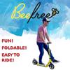 Bee Free XLT Adjustable Handlebar Kick Scooter for Adults and Teens, Yellow, Foldable, Anti-Shock Suspension, Rear Foot Brake, 12+ view 3
