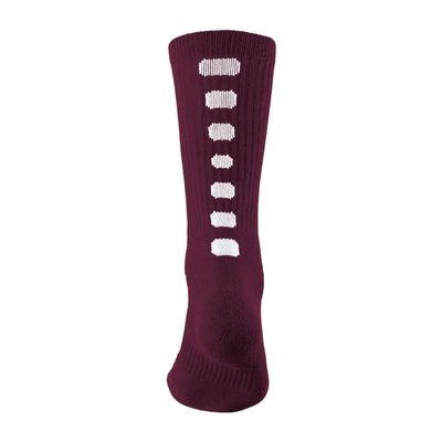 Augusta Sportswear Color Block Crew Socks, Maroon/White, XL