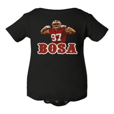 Baku Apparel San Francisco Fans Nick Bosa Bosa PIC Little Infant Baby Short Sleeve Bodysuit (Black, 18M)