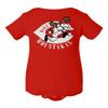 Baku Apparel Cincinnati Fans Mike Moose Old Logo Little Infant Baby Short Sleeve Bodysuit (Red, 6M)