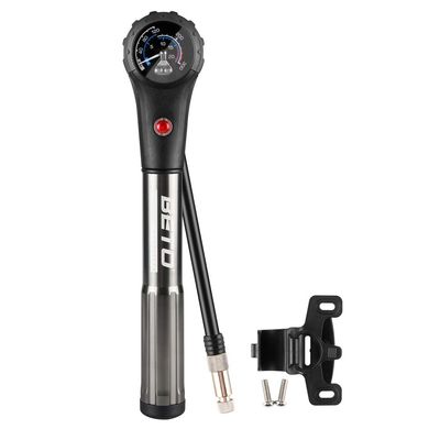 Beto Bike Tire/Shock Pump MTB, 300psi High Pressure for Rear Shock & Suspension Fork, Mountain Bike/Motorcycle, Schrader & Presta Valve Adapter, with Dial-Gauge/Bleed Valve/Mounting Bracket