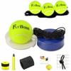 flybomb Portable Tennis Trainer 2.05LB Weight Heavy Iron Base Tennis Training Tool Exercise Tenis Ball Sports Self-Study,3 Replacement Rebound Balls+Wristband+Overgrip+Ring+Damper view 1