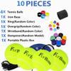 flybomb Portable Tennis Trainer 2.05LB Weight Heavy Iron Base Tennis Training Tool Exercise Tenis Ball Sports Self-Study,3 Replacement Rebound Balls+Wristband+Overgrip+Ring+Damper view 2