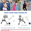 flybomb Portable Tennis Trainer 2.05LB Weight Heavy Iron Base Tennis Training Tool Exercise Tenis Ball Sports Self-Study,3 Replacement Rebound Balls+Wristband+Overgrip+Ring+Damper view 3
