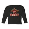 Baku Apparel San Francisco Fans Nick Bosa Bosa PIC Little Kids Girls Boys Long Sleeve Toddler T-Shirt (Black, 5T) view 1