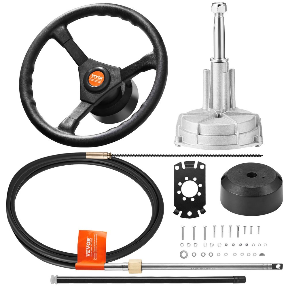 Vevor Outboard Steering System 13' Outboard Rotary Steering System 13 Feet Boat Steering Cable with 13" Wheel Durable Marine Steering System : Sports & Outdoors