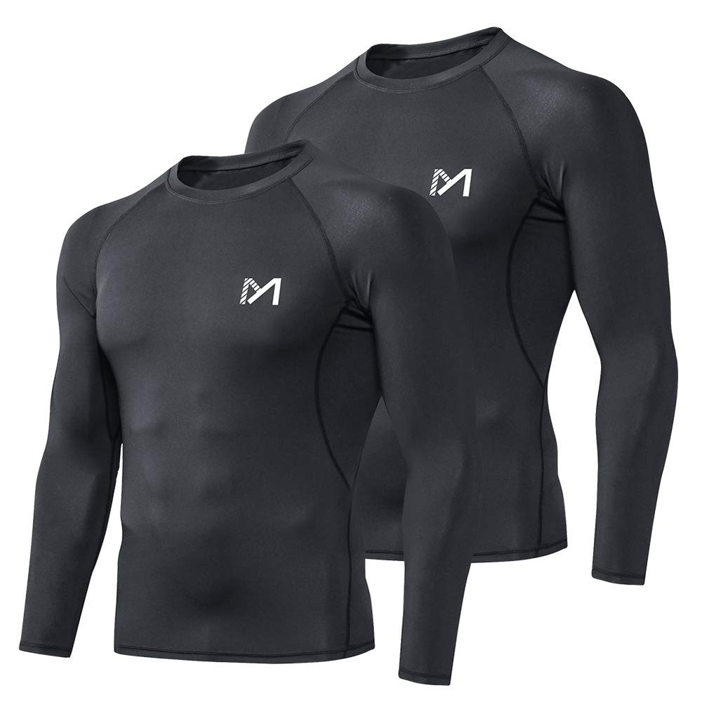 MEETYOO Men's Compression Shirt, Cool Dry Long Sleeve Underwear Top for Men, Sport Fitness Base Layer