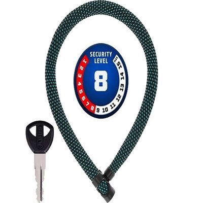ABUS Chain Lock IVERA Chain 7210 - Bicycle Lock with Highly Flexible IvyTex Synthetic Fibre Coating - ABUS Security Level 8-110 cm - Blue