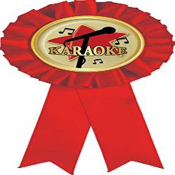 Karaoke Red Rosette Ribbon, Karaoke Singing Trophy Ribbon Award Prize, 50 Pack Prime