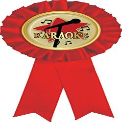 Karaoke Red Rosette Ribbon, Karaoke Singing Trophy Ribbon Award Prize, 50 Pack Prime