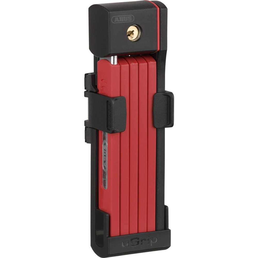 ABUS Bordo uGrip 5700K SH Folding Lock with Bracket - Bike Lock with 5 mm Thick Bars - ABUS Security Level 7-80 cm - Red