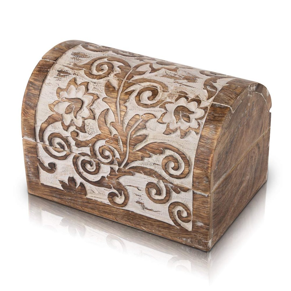 Great Birthday Gift Ideas Handmade Decorative Wooden Jewelry Box Jewelry Organizer Keepsake Box Treasure Chest Trinket Holder Watch Box Storage Lock Box Housewarming Gifts Men Women