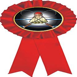 Badminton Red Rosette Ribbon, Badminton Trophy Ribbon Award Prize, 50 Pack Prime