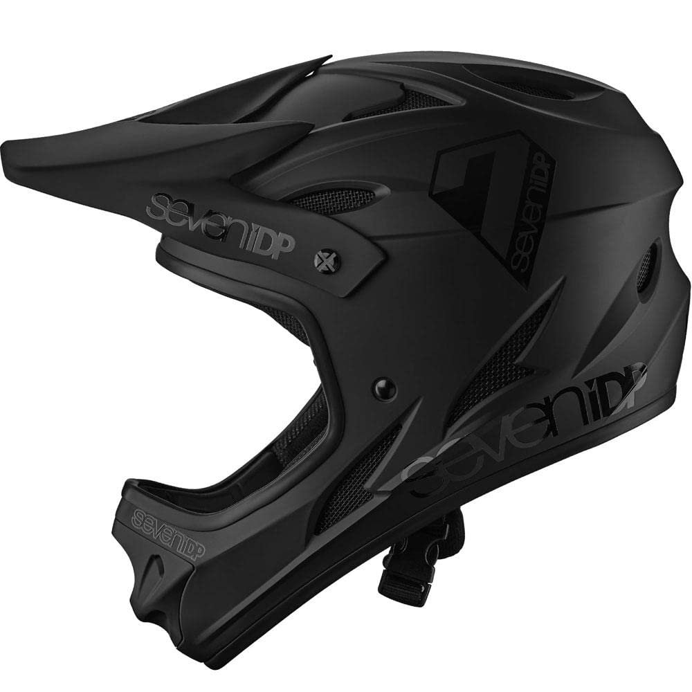 7iDP M1 Helmet Full Face Mountain Biking Helmet (Matt Black/Gloss Black, X-Large)