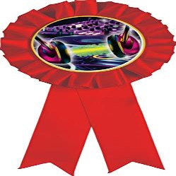 DJ Turn Tables Red Rosette Ribbon, DJ Music Trophy Ribbon Award Prize, 100 Pack Prime