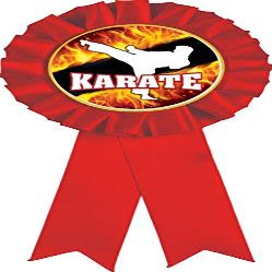 Karate Red Rosette Ribbon, Karate Martial Arts Trophy Ribbon Award Prize, 50 Pack Prime