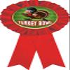 Turkey Bowl Red Rosette Ribbon, Turkey Bowl Trophy Ribbon Award Prize, 50 Pack Prime view 1
