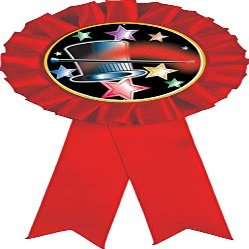 Dancing Red Rosette Ribbon, Jazz/Tap Dance Trophy Ribbon Award Prize, 100 Pack Prime
