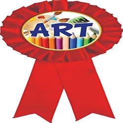 Art Red Rosette Ribbon, Artist Trophy Ribbon Award Prize, 50 Pack Prime
