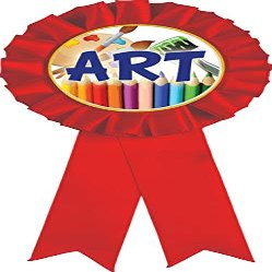 Art Red Rosette Ribbon, Artist Trophy Ribbon Award Prize, 50 Pack Prime