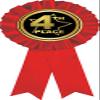 4th Place Red Rosette Ribbon, Fourth Place Trophy Ribbon Award Prize, 50 Pack Prime view 1