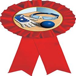 Handball Red Rosette Ribbon, Handball Trophy Ribbon Award Prize, 50 Pack Prime