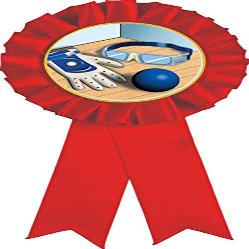 Handball Red Rosette Ribbon, Handball Trophy Ribbon Award Prize, 50 Pack Prime