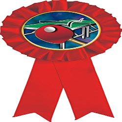 Table Tennis Red Rosette Ribbon, Table Tennis Trophy Ribbon Award Prize, 100 Pack Prime