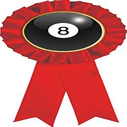 Billiards Red Rosette Ribbon, Billiards 8 Ball Trophy Ribbon Award Prize, 50 Pack Prime
